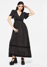 Maeve Lyocell Mischung Spitze Detail Maxi Kleid