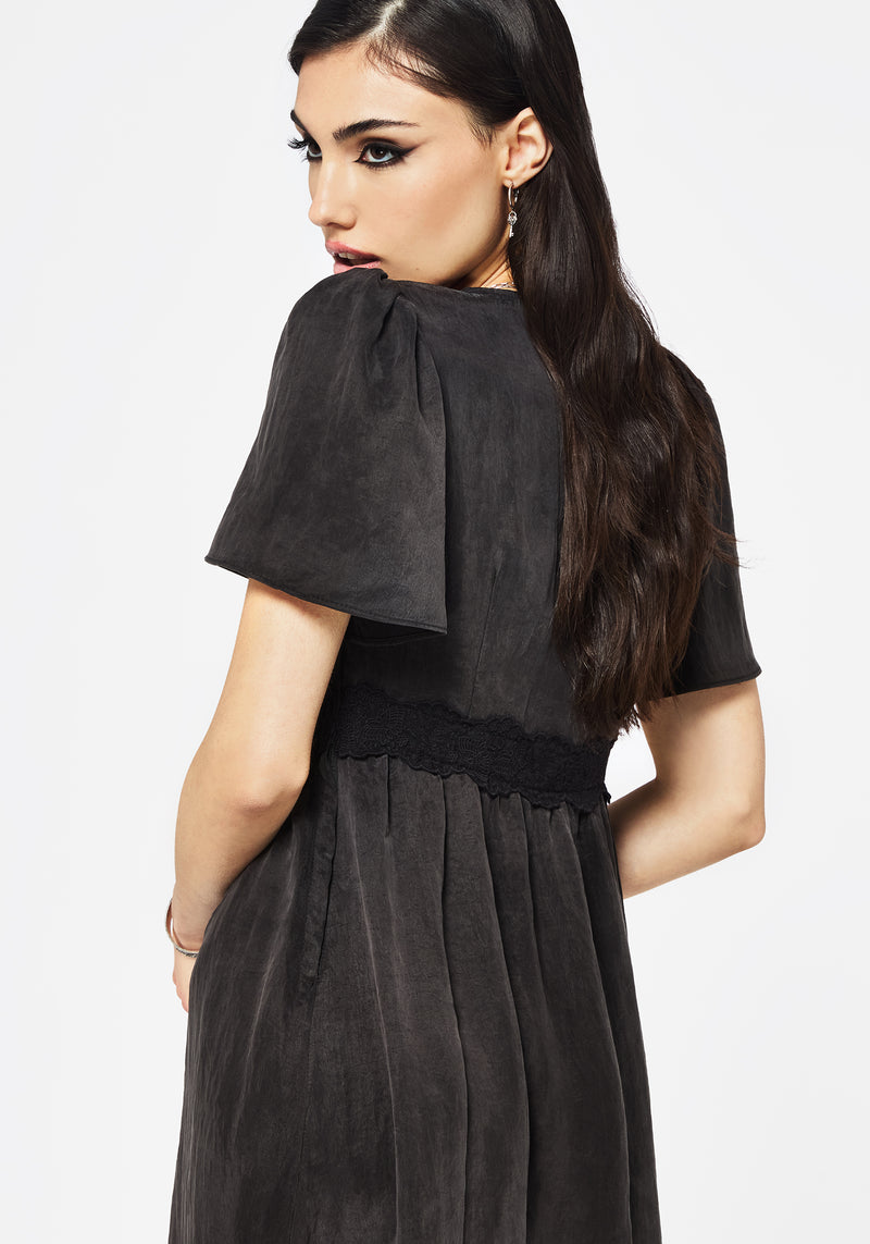 Maeve Lyocell Mischung Spitze Detail Maxi Kleid