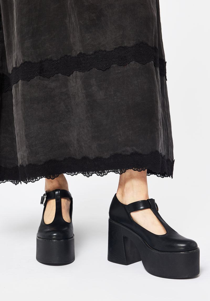Maeve Lyocell Mischung Spitze Detail Maxi Kleid