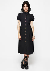 Despair Baumwolle Thistle Bestickt Knopf Hoch Midaxi Kleid