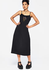 Despair Baumwolle Thistle Bestickt Cami Krawatte Back Midi Kleid