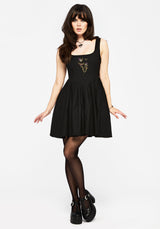 Despair Thistle Bestickt Korsett Mieder Plissiert Mini Kleid