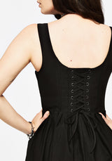 Despair Thistle Bestickt Korsett Mieder Plissiert Mini Kleid