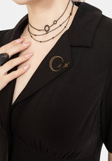 Hester Bestickt Knopf Hoch Midi Hemd Kleid