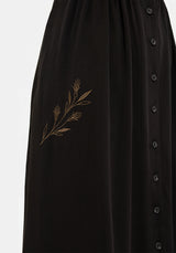 Hester Bestickt Knopf Hoch Midi Hemd Kleid