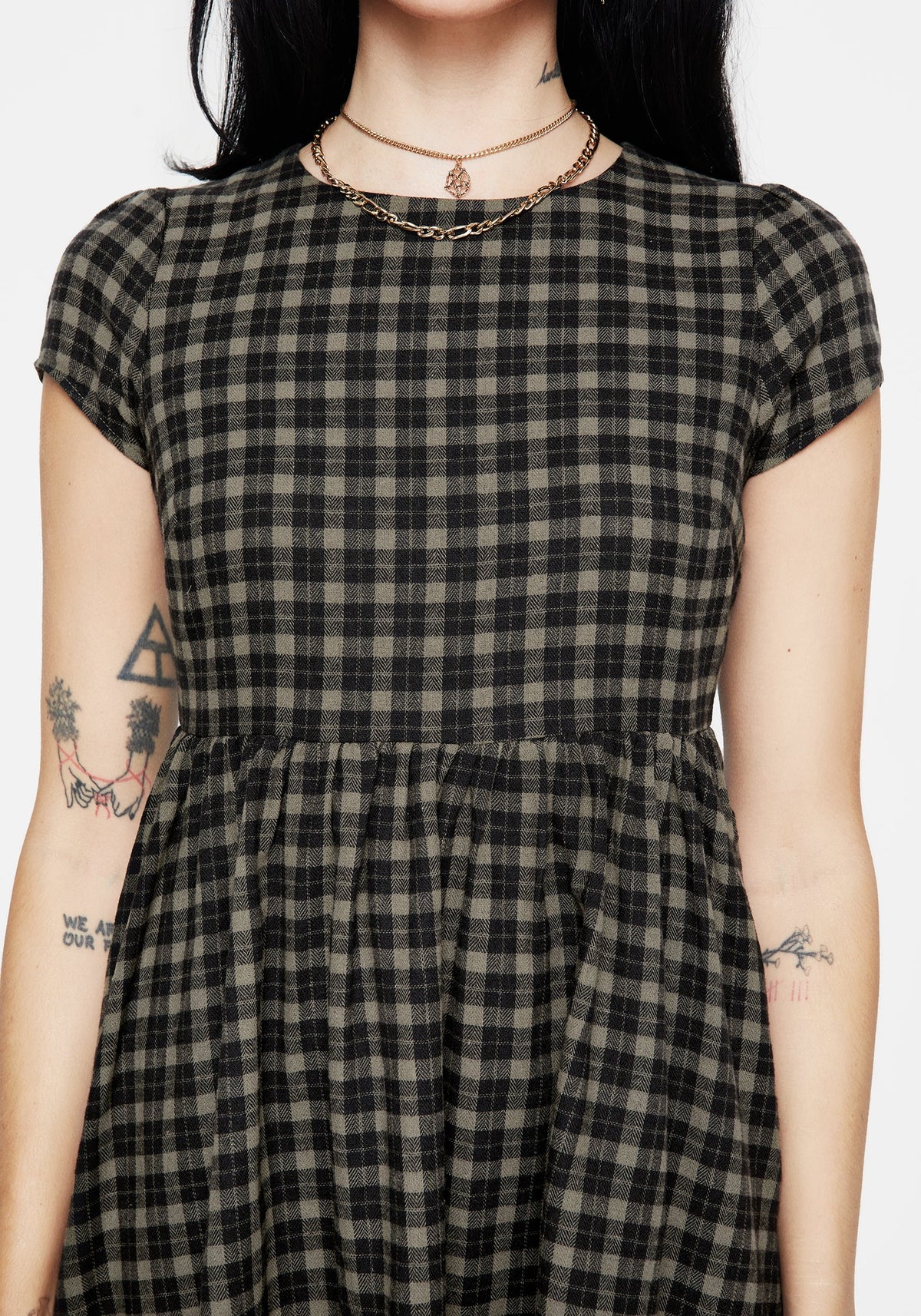 Terra Mini Rüsche Kleid - Olive