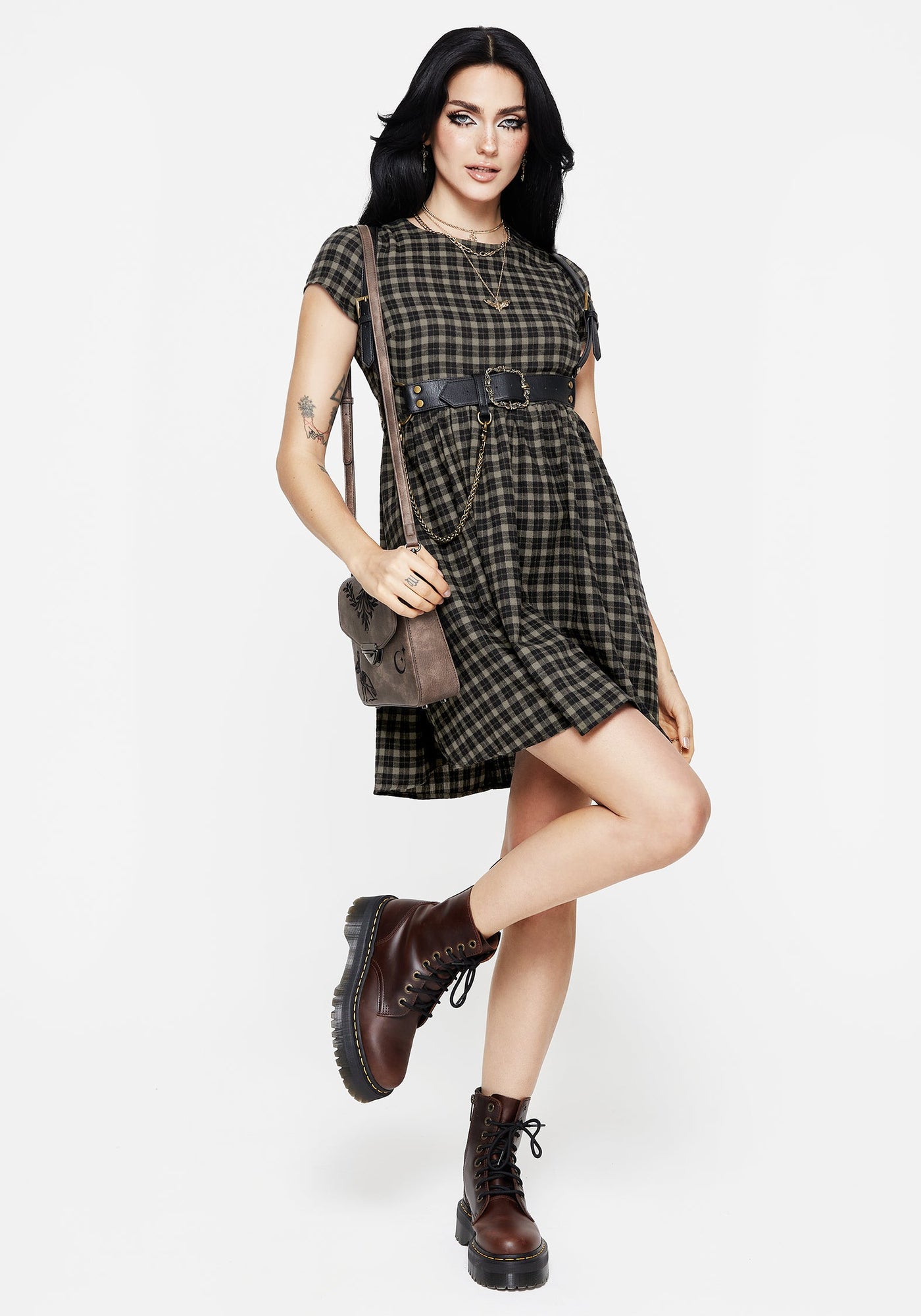 Disturbia | Terra Mini Smock Dress - Olive | Dresses