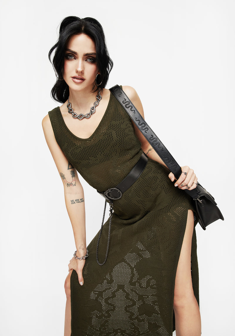 Tulip Jacquard Gestrickt Cami Maxi Kleid