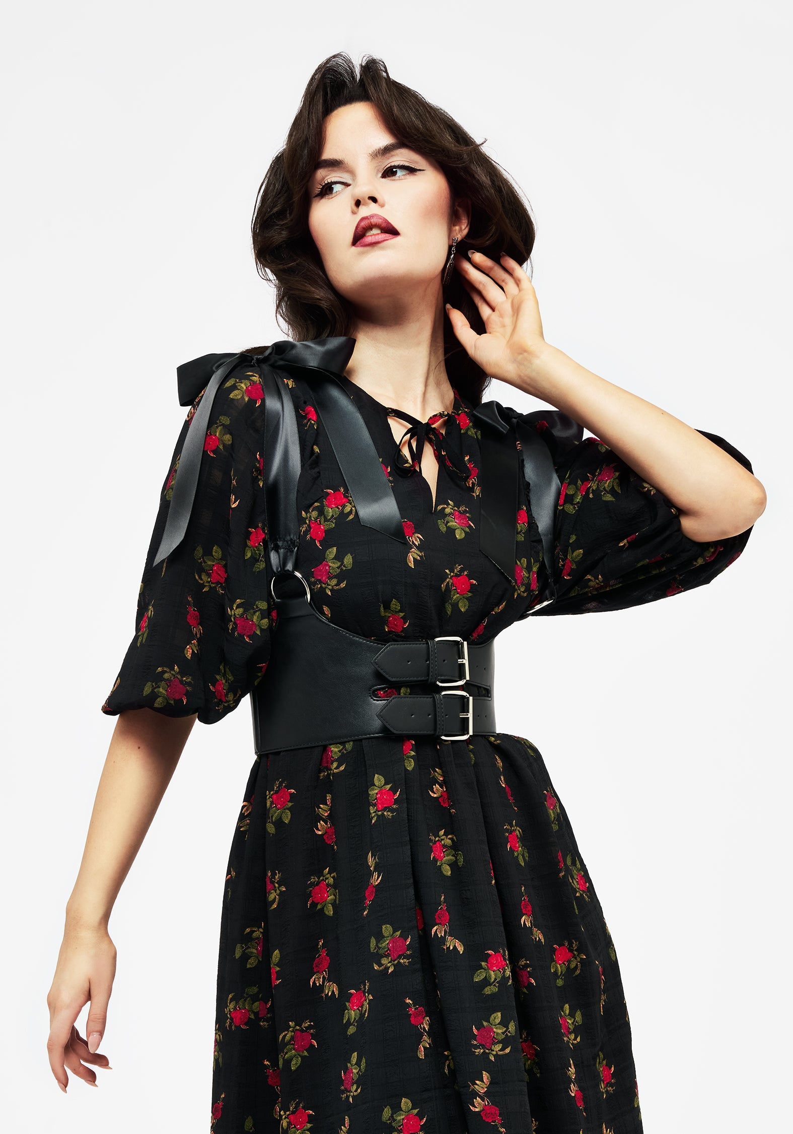 Darcey Blumenmuster Druck Chiffon Midaxi-Kleid Kleid