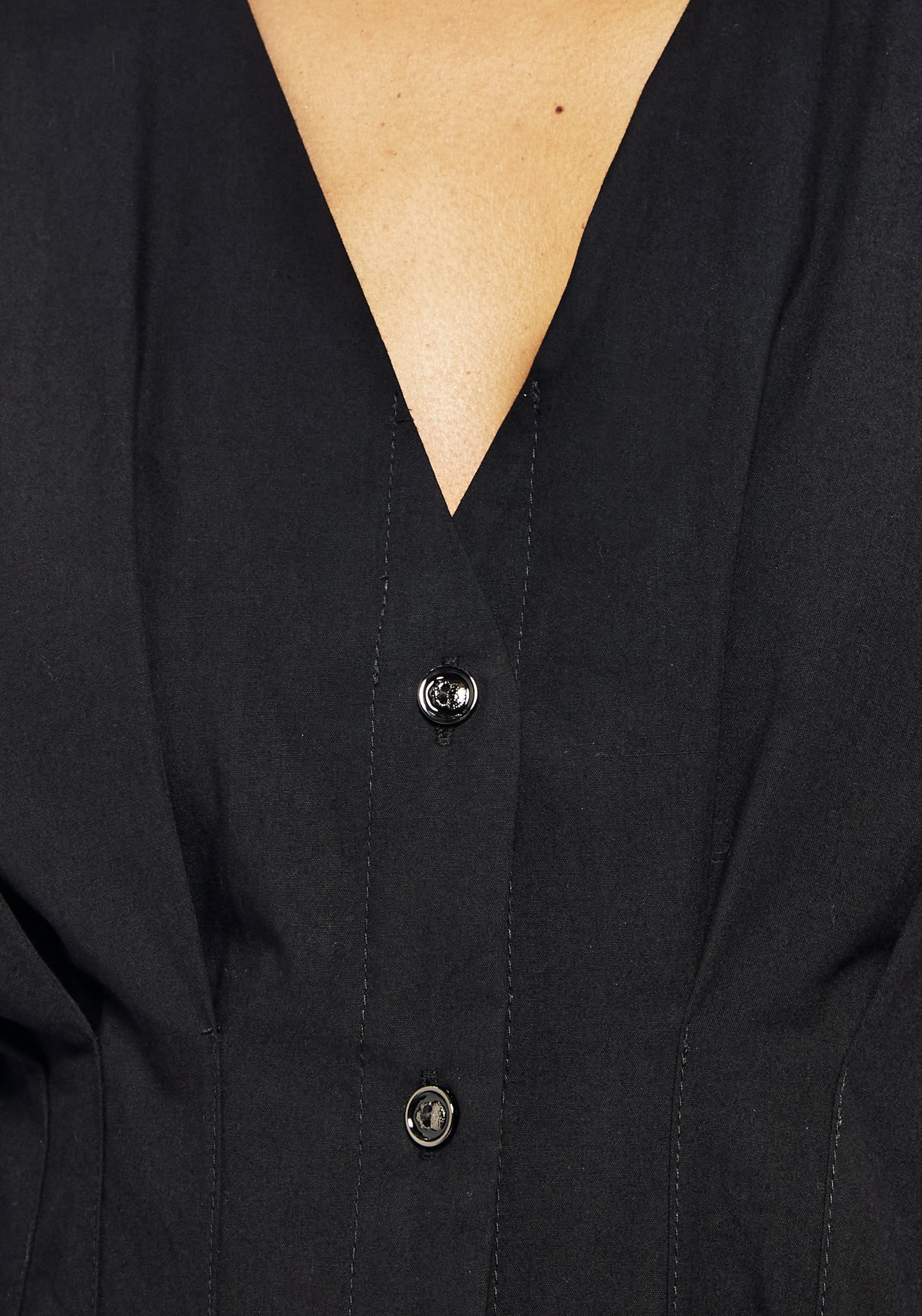 Finis Baumwolle Knopf Hoch Midi Hemd Kleid