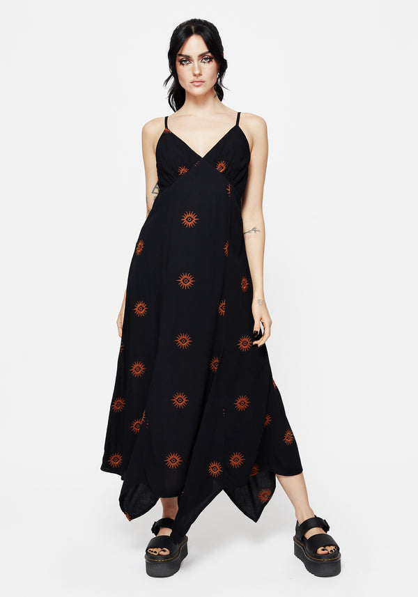 Solstice Bestickt Cami Hanky Saum Midaxi Kleid