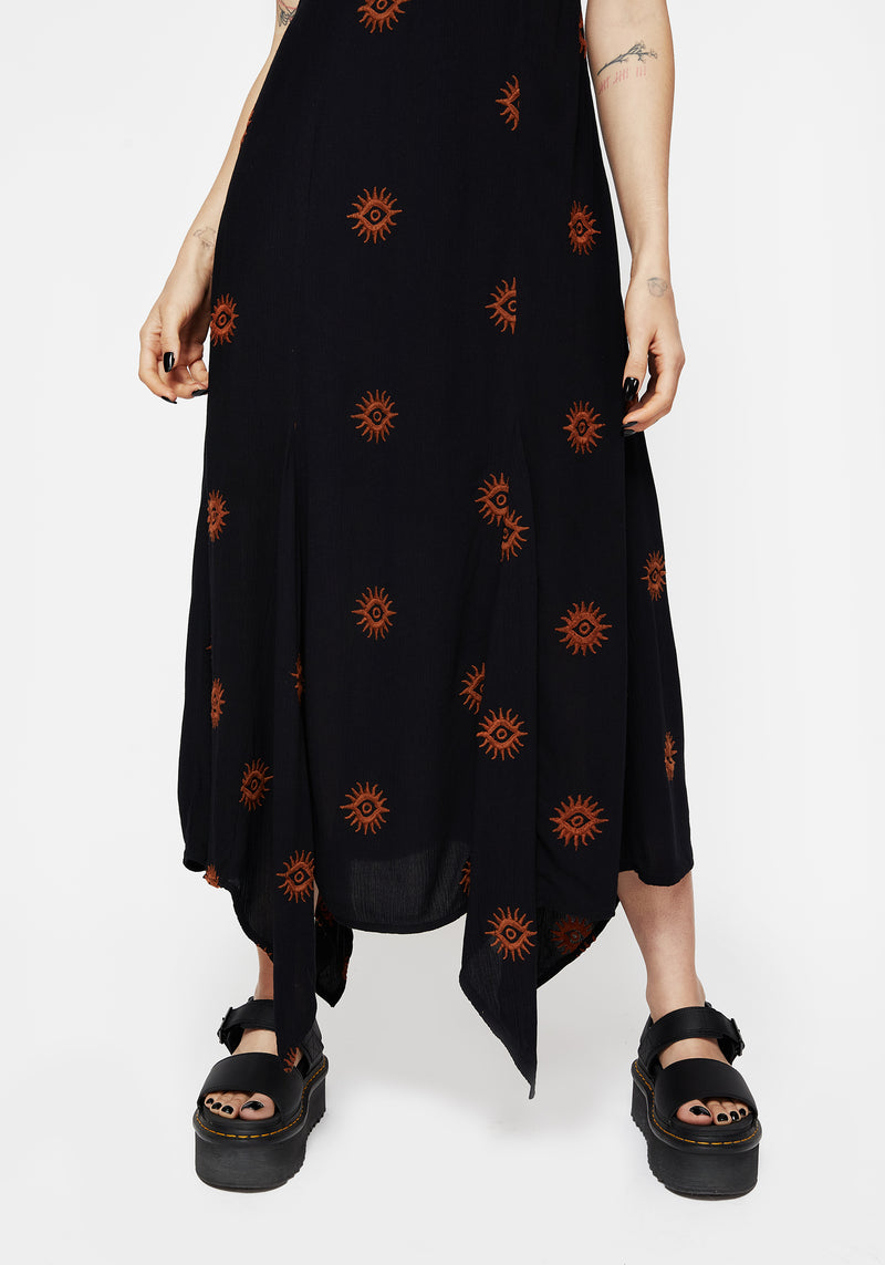 Solstice Bestickt Cami Hanky Saum Midaxi Kleid