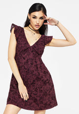 Morgana Baumwolle Broderie Rüsche Ärmel Mini Kleid