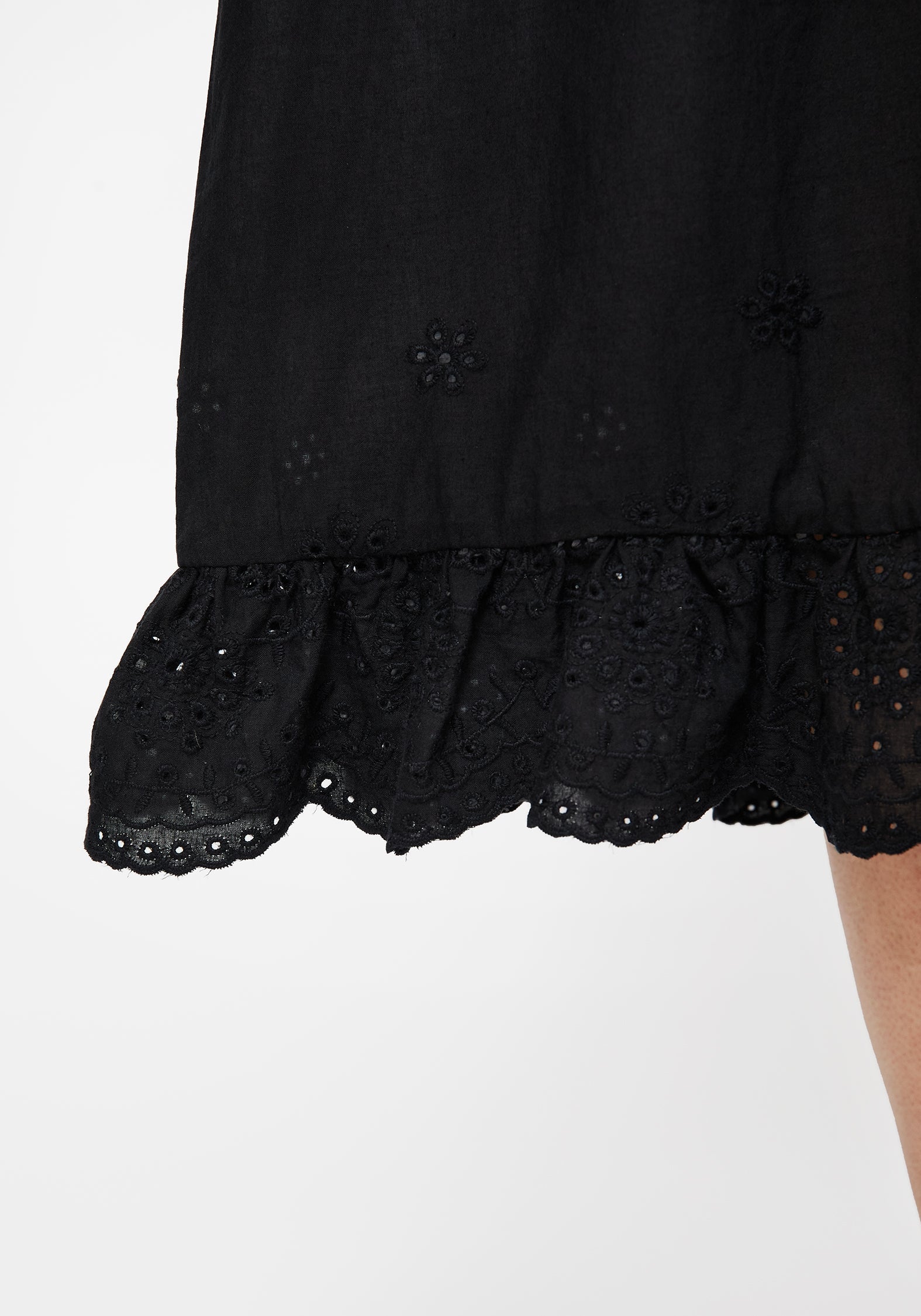 Laveau Bestickt Broderie Midi Kleid