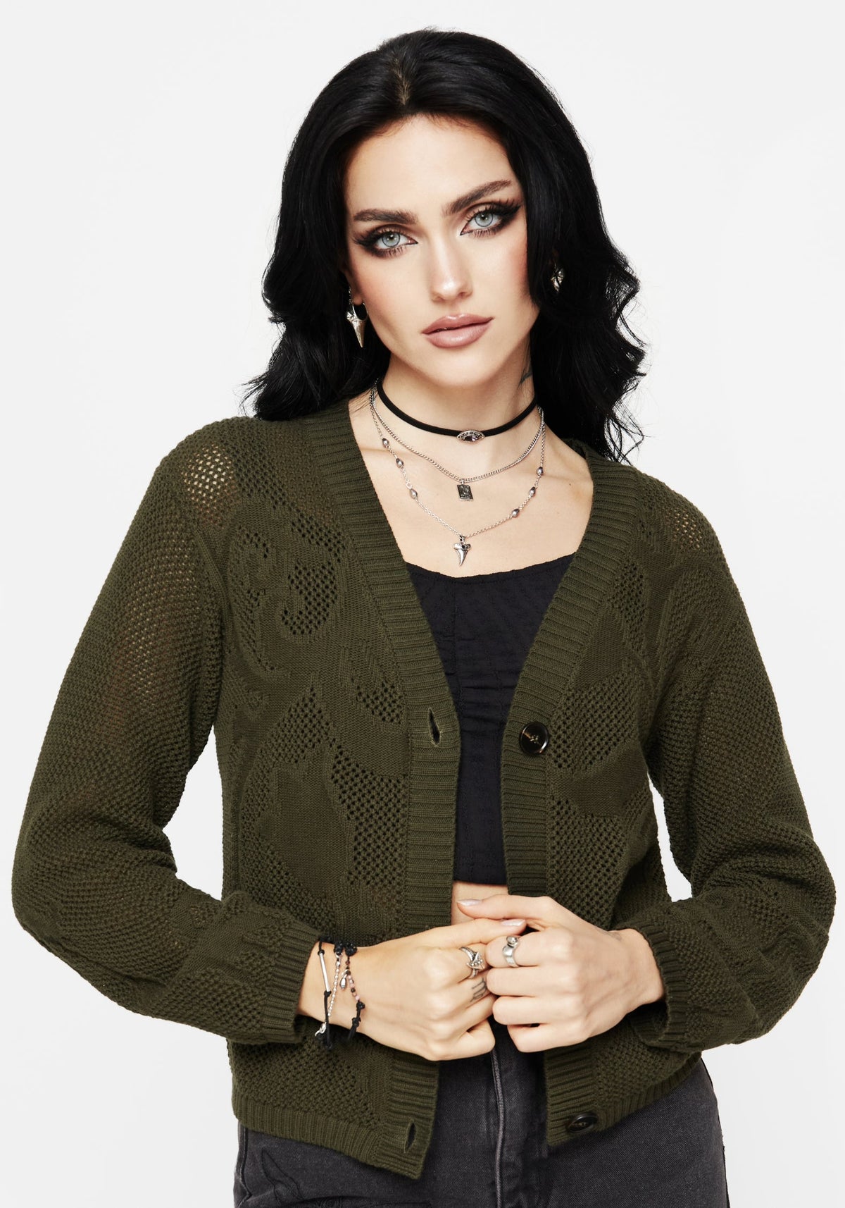 Tulip Jacquard Gestrickt Cardigan