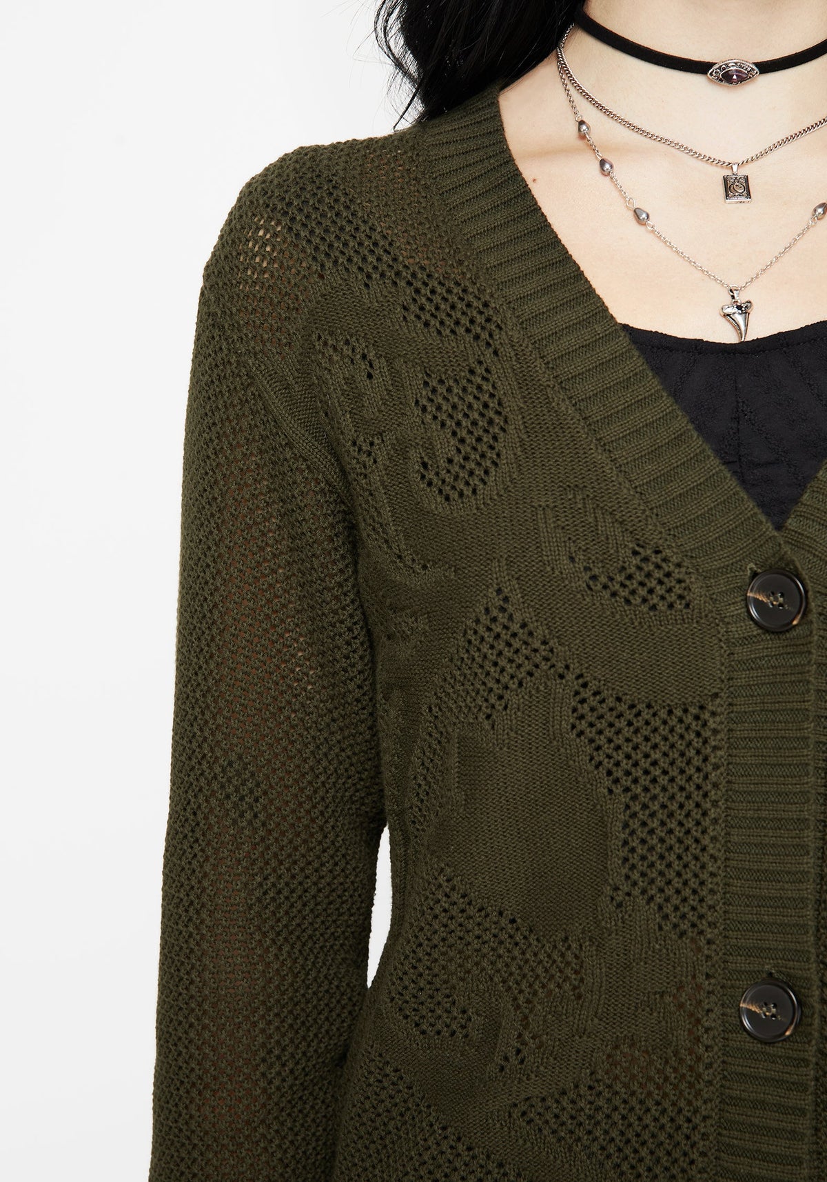 Tulip Jacquard Gestrickt Cardigan