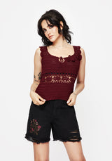 Elnora Motte Hand Crochet Gestrickt Top