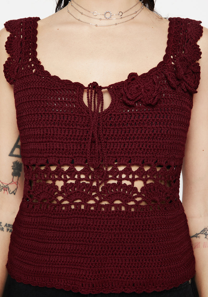 Elnora Motte Hand Crochet Gestrickt Top