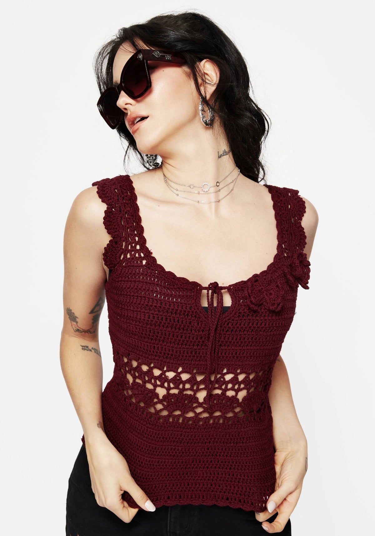 Elnora Motte Hand Crochet Gestrickt Top