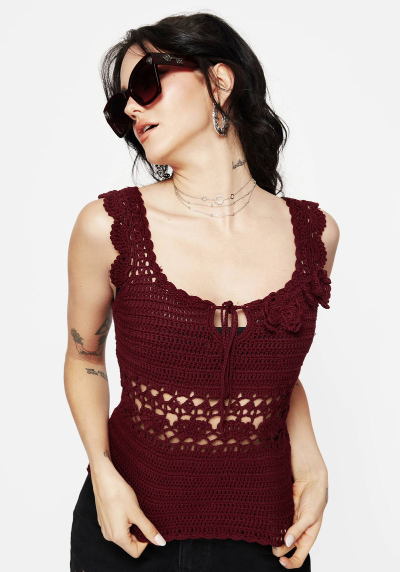 Elnora Motte Hand Crochet Gestrickt Top