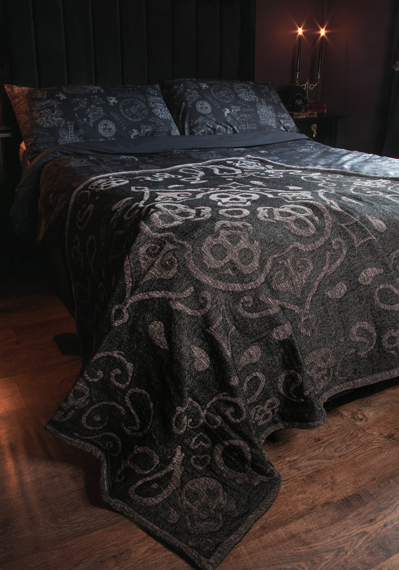 Anarchy Schädel Jacquard Baumwolle Chenille Decke