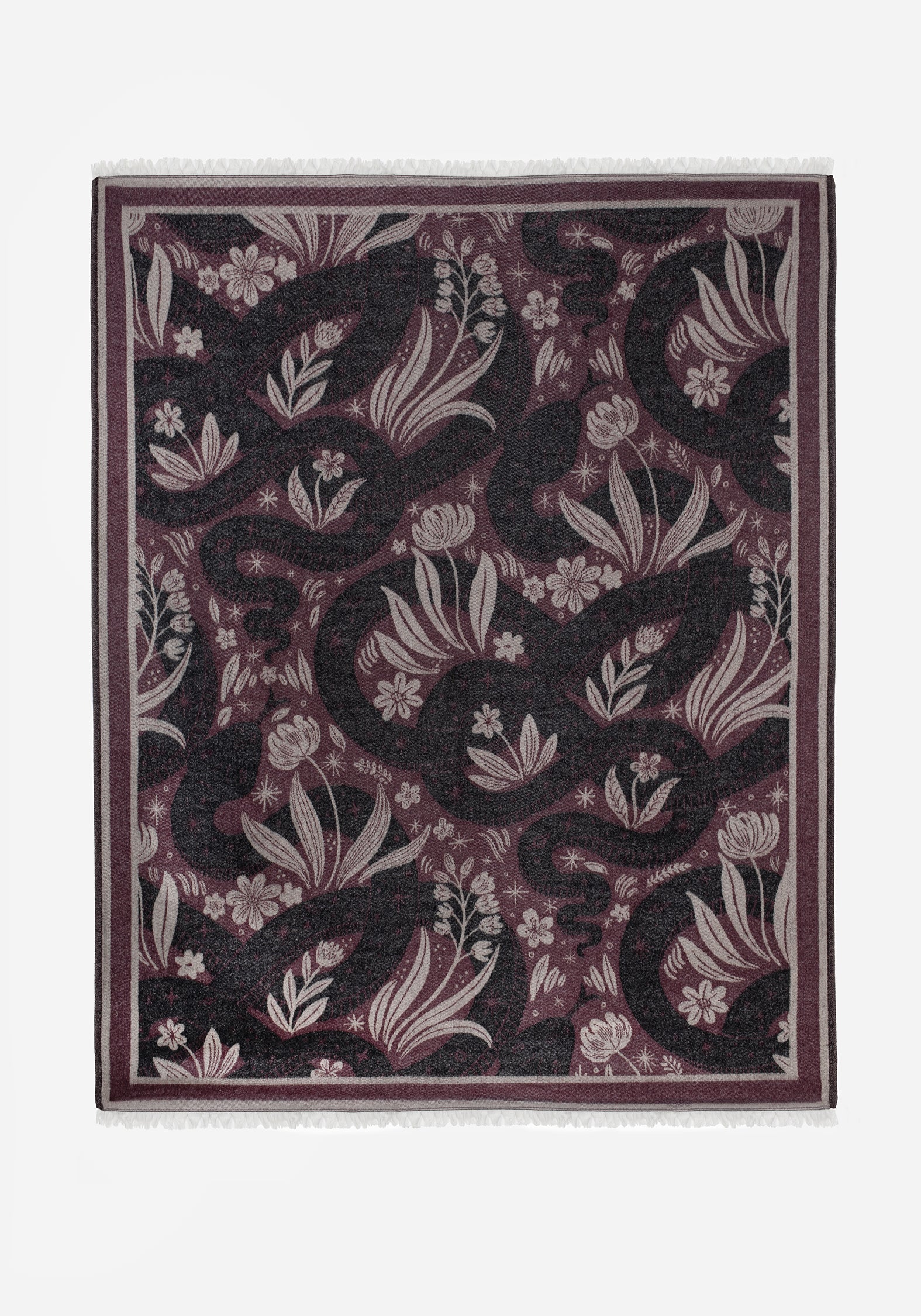 Deception Blumenmuster Schlange Gewebt Decke - Lila