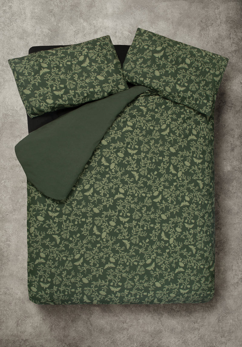 Wildwood Blumenmuster Druck Baumwolle Bettwäsche Set - Doppelt