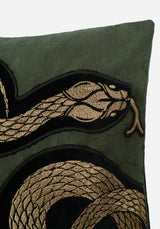 Zarina Schlange Bestickt Velours Throw Kissen