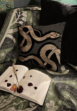 Zarina Schlange Bestickt Velours Throw Kissen
