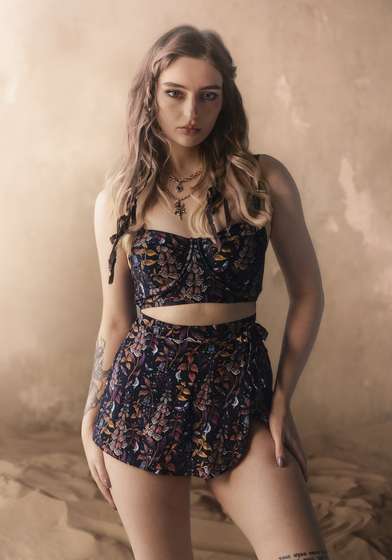 Foxglove Floral Print Bikini Top