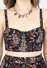 Foxglove Floral Print Bikini Top