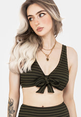 Mire Streifen Krawatte Detail Bikini Top