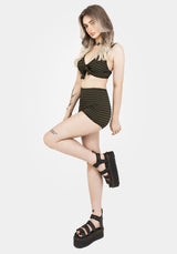 Mire Streifen Hoch Taille Schwimmen Shorts