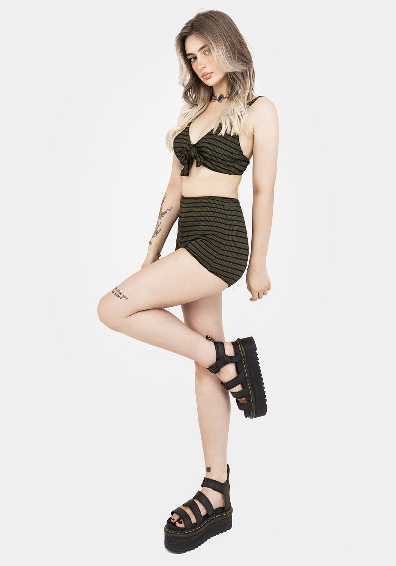 Mire Streifen Hoch Taille Schwimmen Shorts