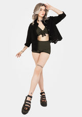Mire Streifen Hoch Taille Schwimmen Shorts