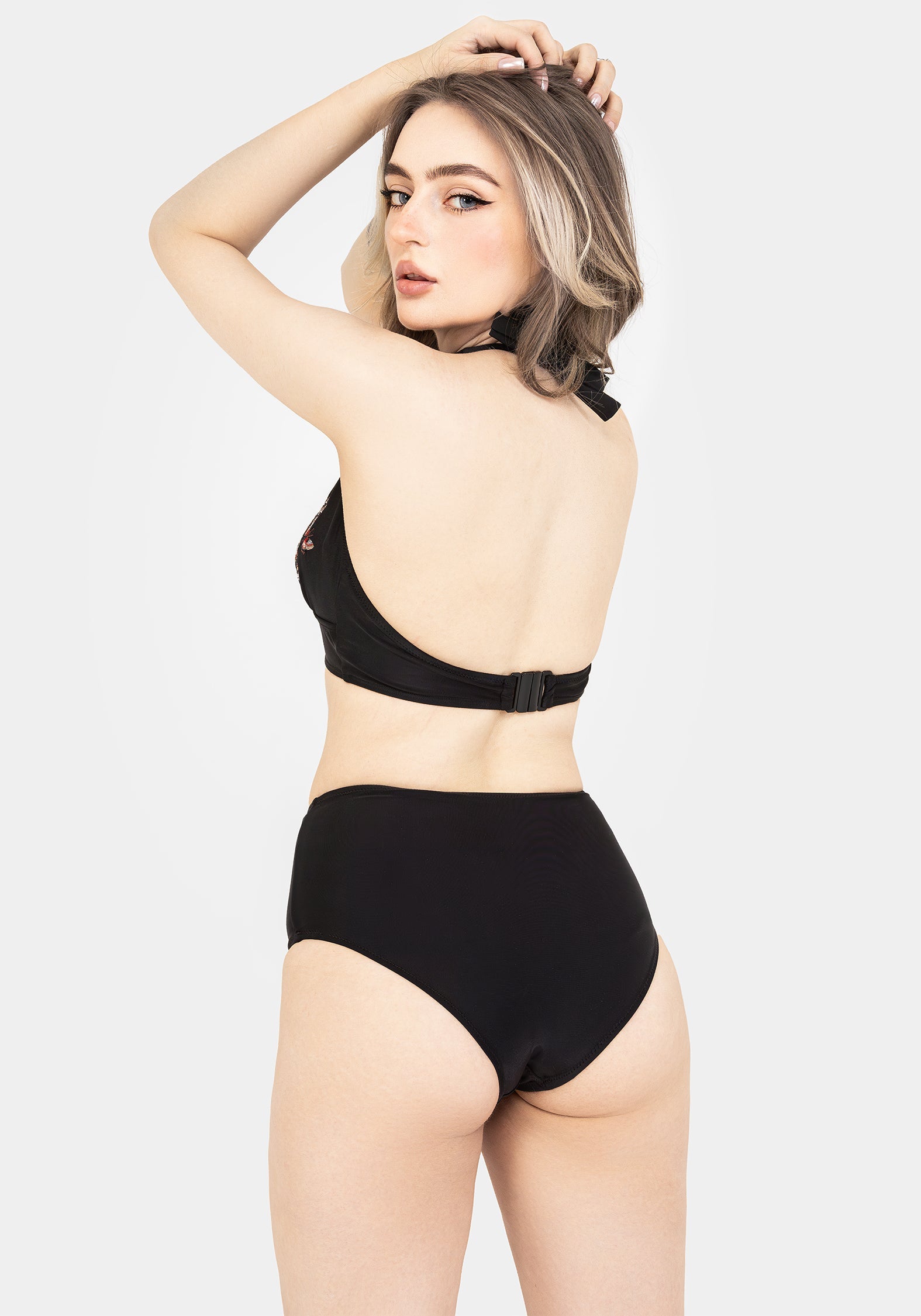 Copia Blumenmuster Bestickt Neckholder Bikini Top