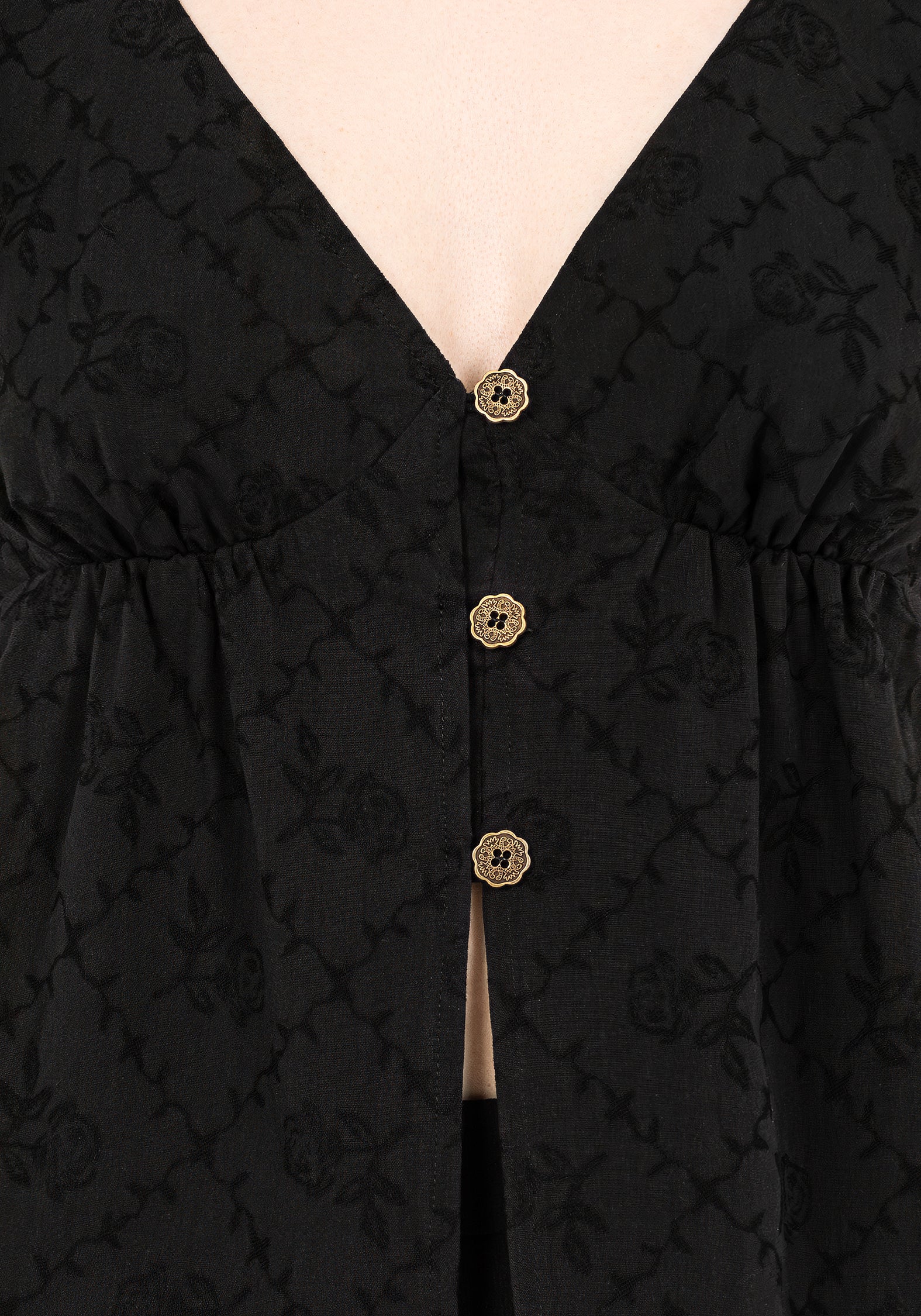 Polgara Blumenmuster Jacquard Peplum Top