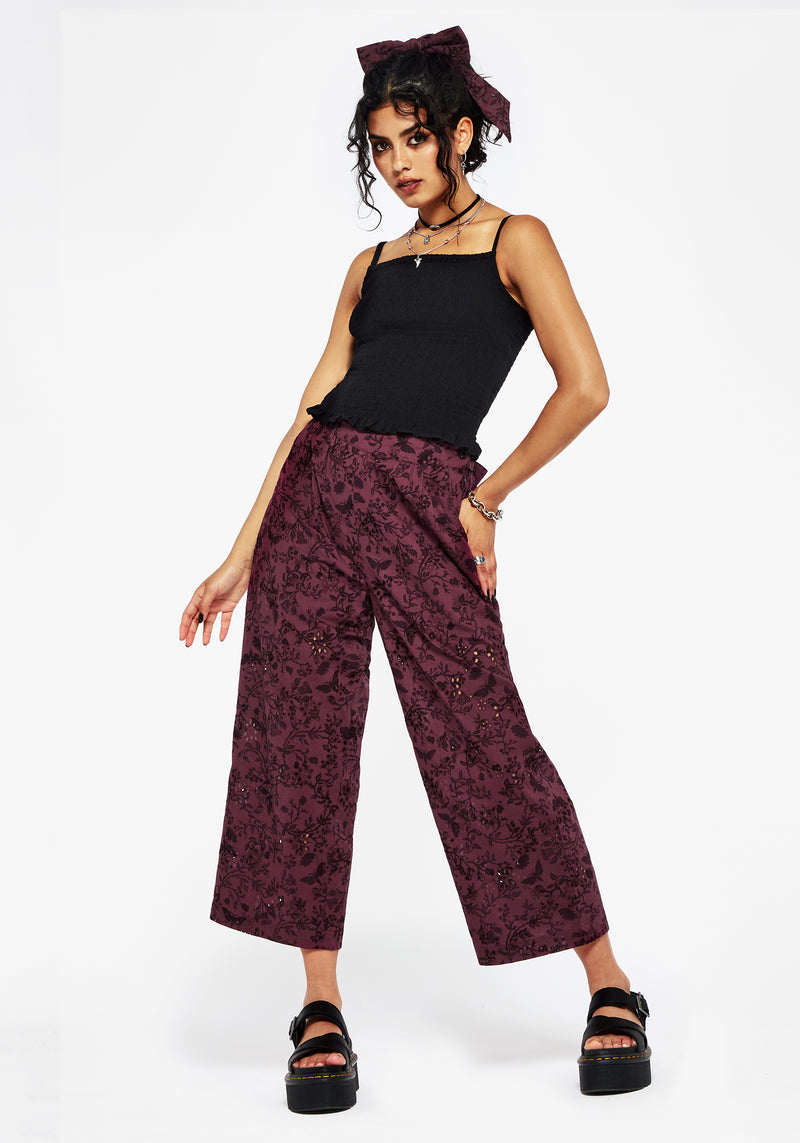 Morgana Baumwolle Broderie Krawatte Taille Culottes