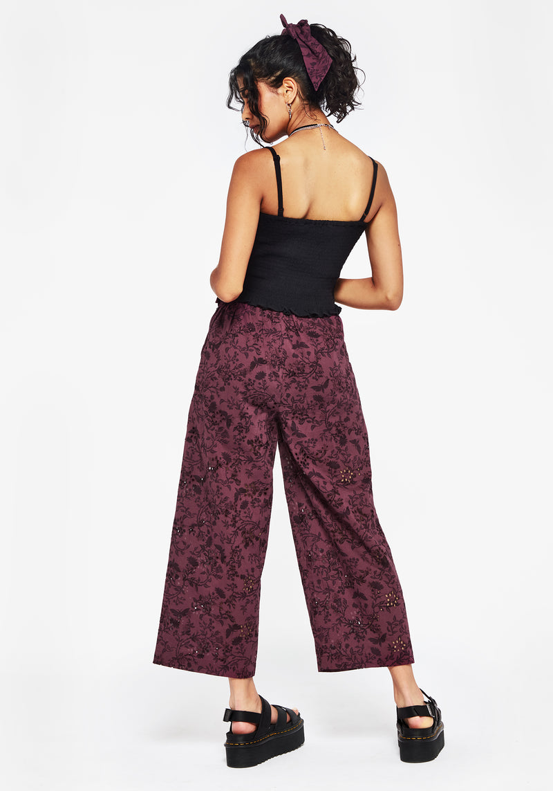 Morgana Baumwolle Broderie Krawatte Taille Culottes