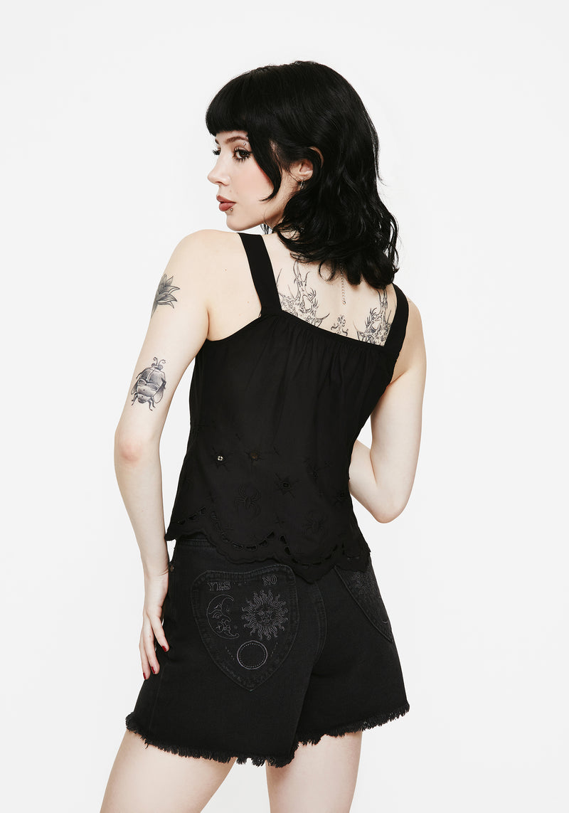 Synthweb Baumwolle Broderie Saum Cami Top
