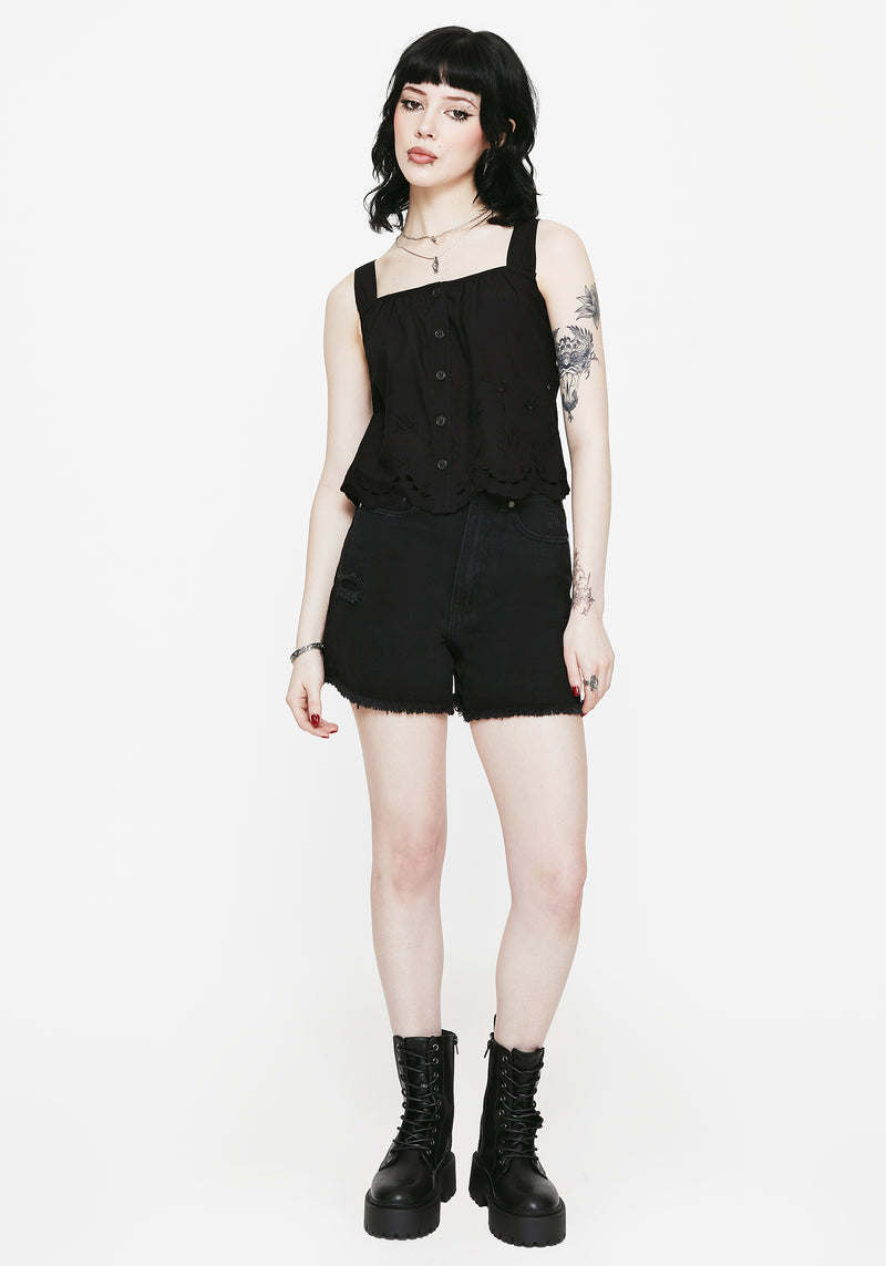 Synthweb Baumwolle Broderie Saum Cami Top