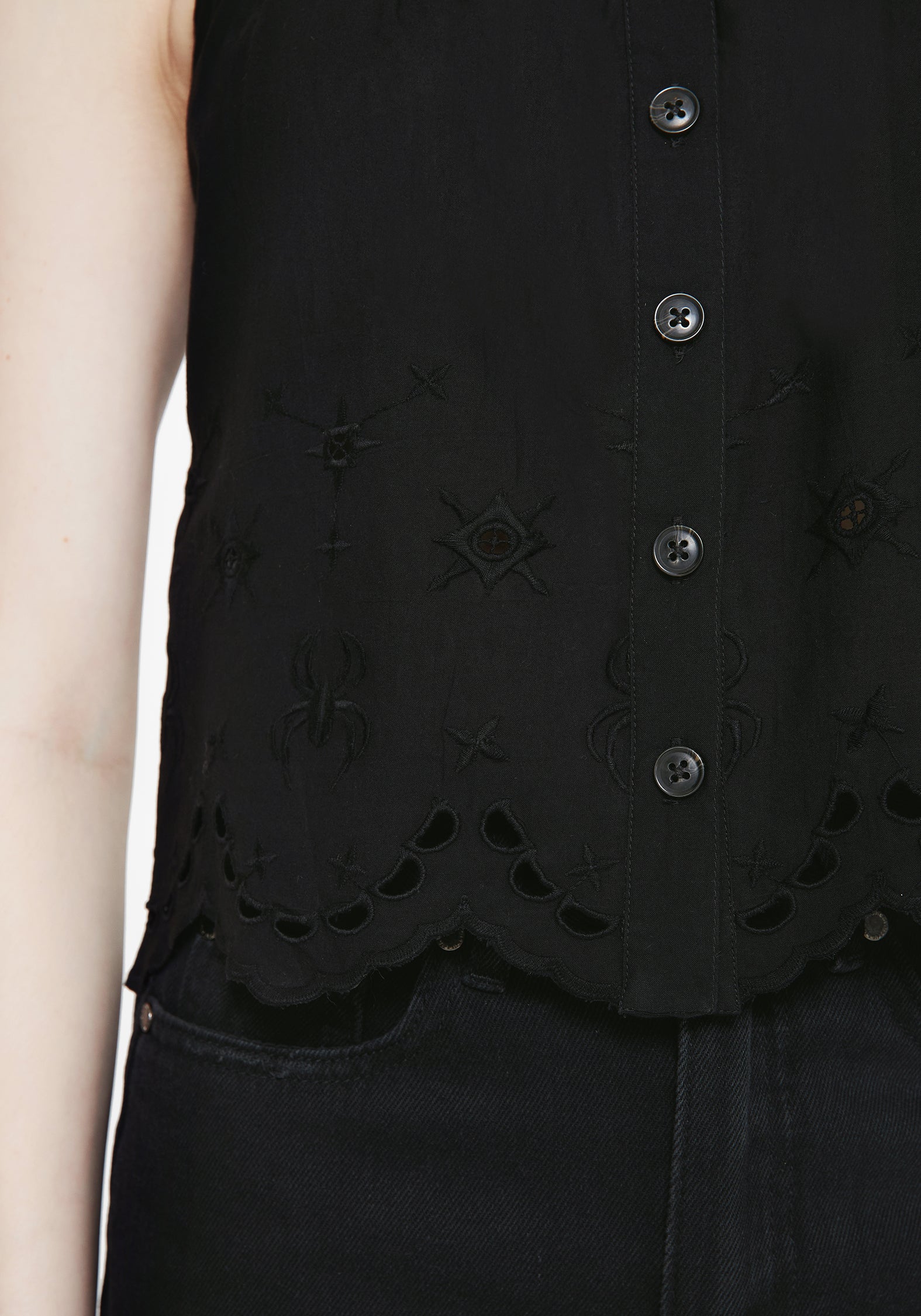 Synthweb Baumwolle Broderie Saum Cami Top