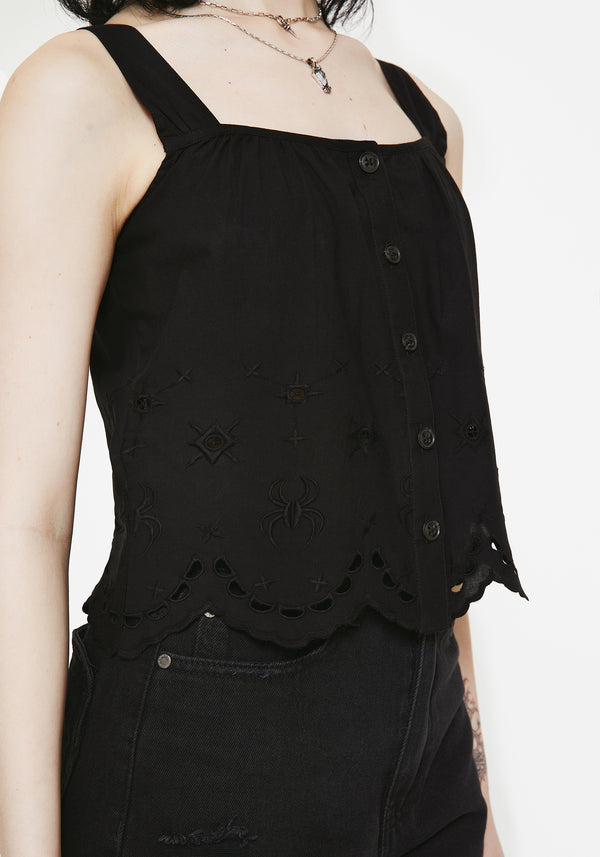 Synthweb Baumwolle Broderie Saum Cami Top