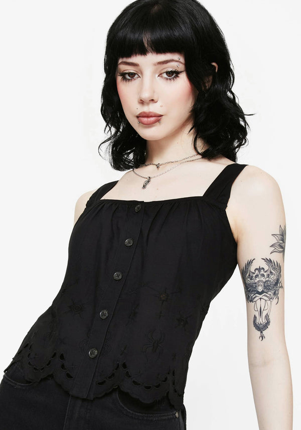Synthweb Baumwolle Broderie Saum Cami Top