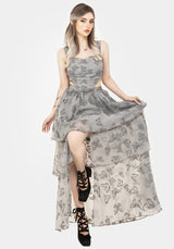 Vanessa Schmetterling Druck Organza Gerafft Mieder Korsett Top