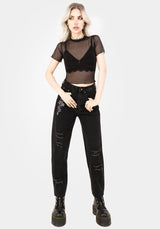 Mirage Mesh Rüschenkante Edge Kurz T-Shirt