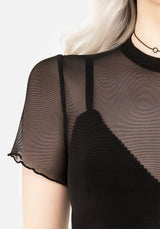 Mirage Mesh Rüschenkante Edge Kurz T-Shirt