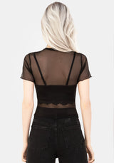 Mirage Mesh Rüschenkante Edge Kurz T-Shirt
