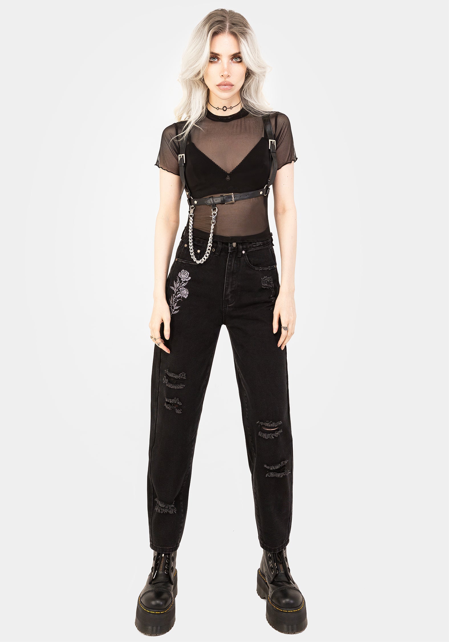 Mirage Mesh Rüschenkante Edge Kurz T-Shirt