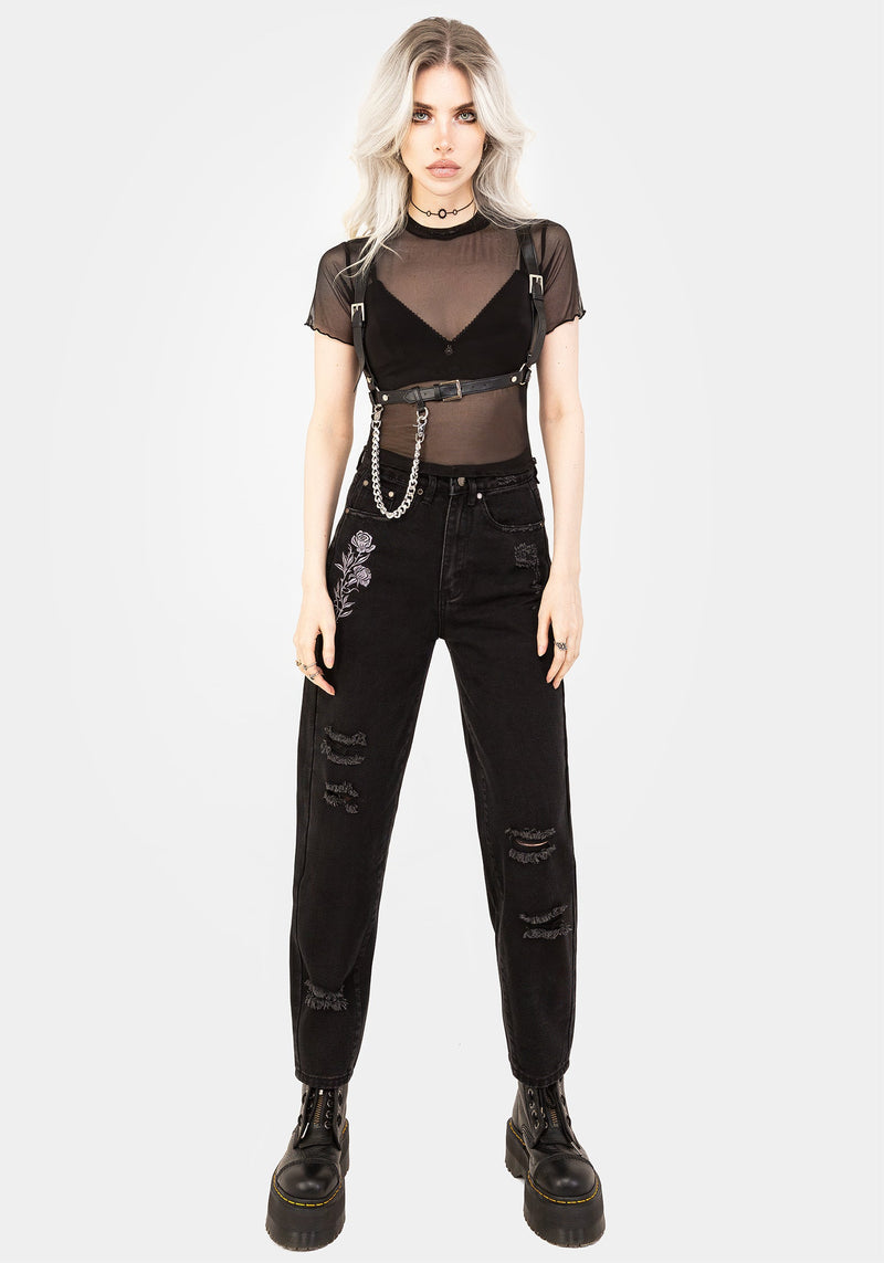 Mirage Mesh Rüschenkante Edge Kurz T-Shirt